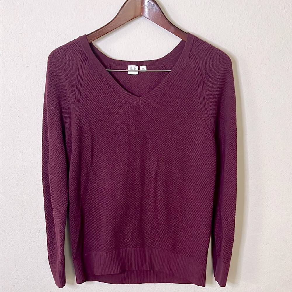 GAP Maroon Knit Sweater LongSleeve Size Medium Fall Winter Casual